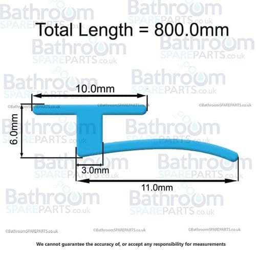 BSP 10mm Flat Jay Seal 800mm Length BSPFLTJ-80