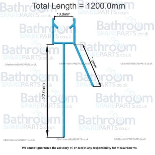 BSP 10mm Shower Seal 1200mm Length BSP10LGCU-12
