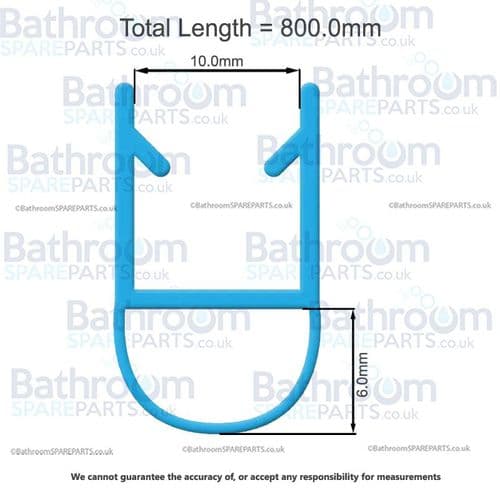 BSP 10mm Shower Seal 800mm Length BSP10EL-80
