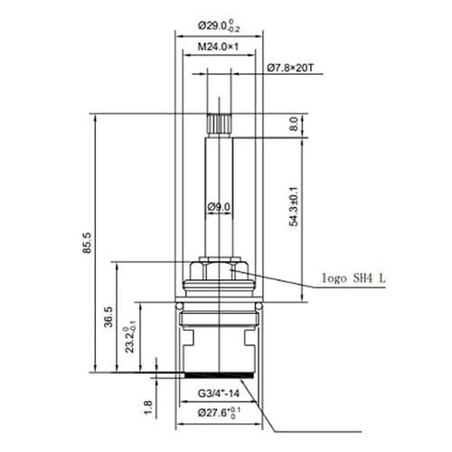 BSP 3/4" Ceramic Shower Flow Clockwise Close Valve SH4L