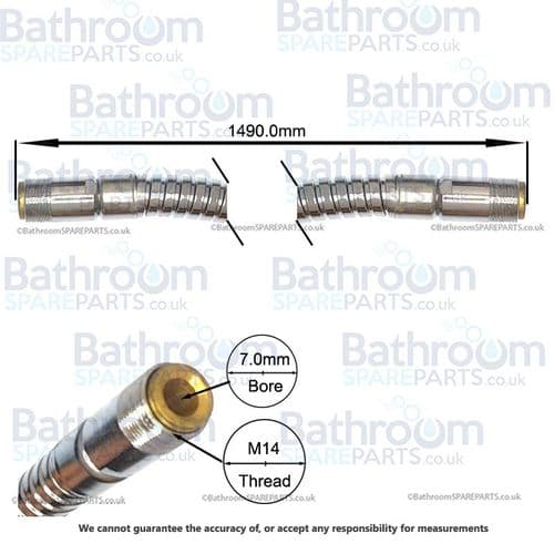 BSP 3/8th x 3/8th Male Shower Hose BSP3838HOSE