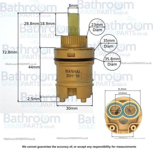 BSP 35mm Peg Leg Basin Mixer Cartridge BSP035PL