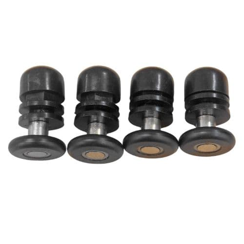 BSP 4 x 25mm Black Shower Door Single Roller BSP-360-25