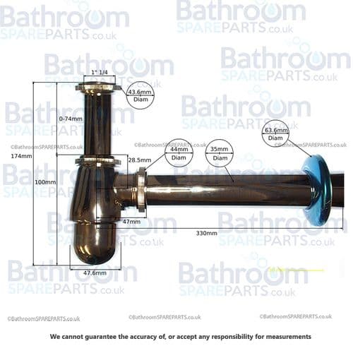 BSP Bathroom Chrome Bottle Trap W181C-R