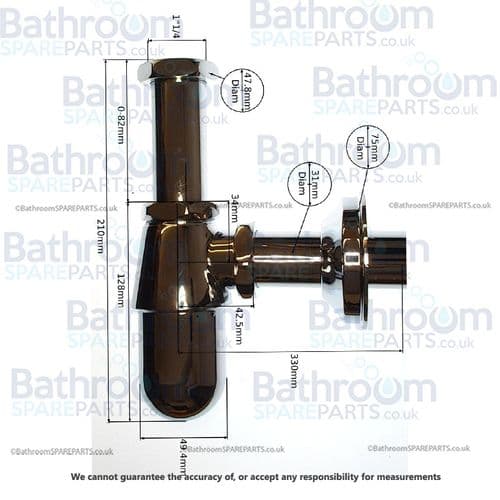 BSP Bathroom Chrome Bottle Trap W181D