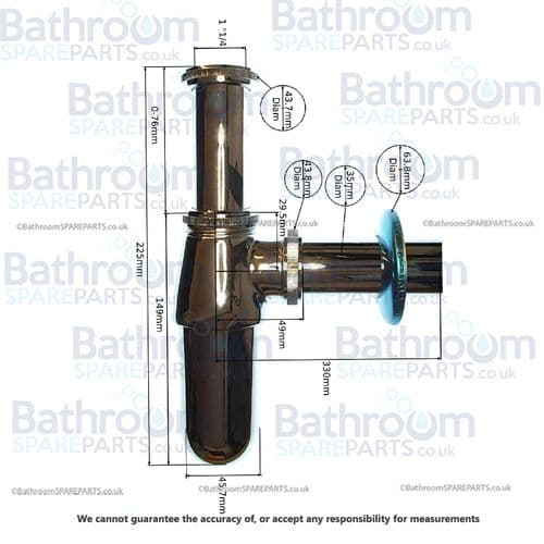 BSP Bathroom Chrome Bottle Trap W181E