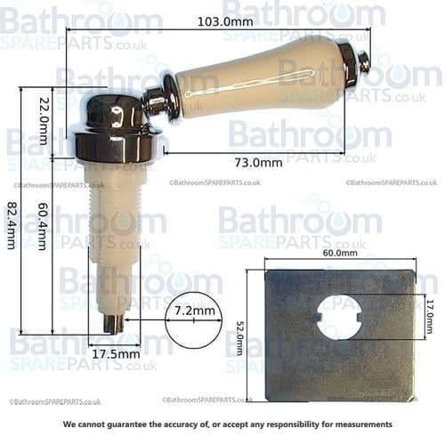BSP Ceramic Cistern Lever For A2432 Flushing Mechanism A243265