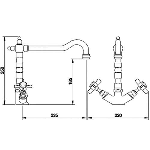 BSP Chrome Kitchen Sink Tap Mixer BSP2682098