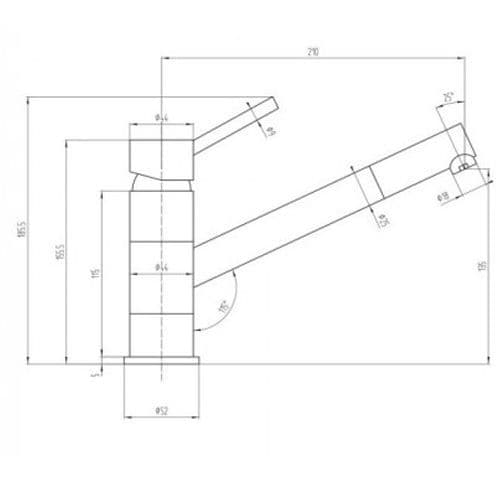 BSP Chrome Swivel Spout Kitchen Mixer BSP2682092
