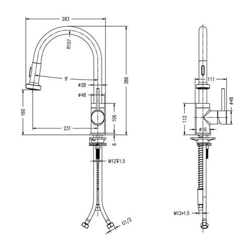 BSP Chrome Swivel Spout Kitchen Sink Tap Mixer BSP2682094