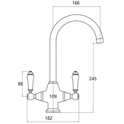 BSP Chrome Swivel Spout Kitchen Sink Tap Mixer BSP2682106