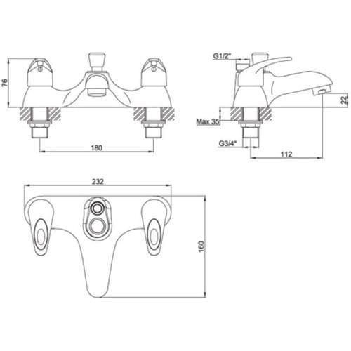 BSP Deck Mounted Bath Shower Mixer BSP2682117
