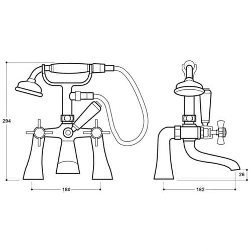 BSP Deck Mounted Bath Shower Mixer BSP2682128