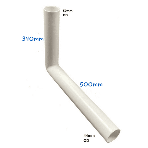 BSP Extended Concealed Cistern Flush Valve Pipe 500mm BSPFLUSHPIPE500