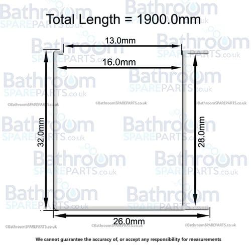BSP Metal Wall Profile 1900mm BSPWALLP01