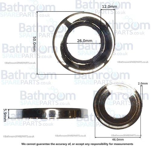 BSP Replacement Cresta Round Tap Plinth Chrome T7115.05