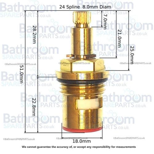 BSP Tap Cartridge 1/2" Ceramic Disc Cartridge Anti-Clockwise Close CD11-H