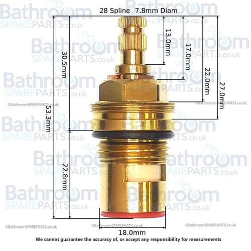 BSP Tap Cartridge 1/2" Ceramic Disc Cartridge Anti-Clockwise Close CD15-H