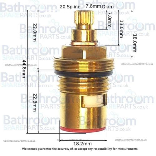 BSP Tap Cartridge 1/2" Ceramic Disc Cartridge Anti-Clockwise Close CD17-H
