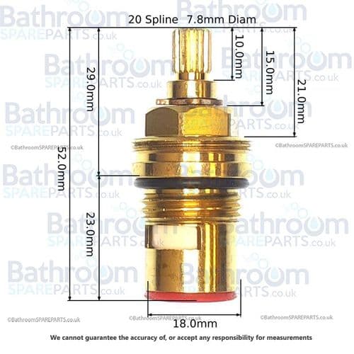 BSP Tap Cartridge 1/2" Ceramic Disc Cartridge Anti-Clockwise Close CD3-H