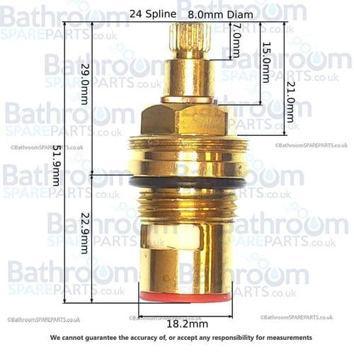BSP Tap Cartridge 1/2" Ceramic Disc Cartridge Anti -Clockwise Close CD6-H