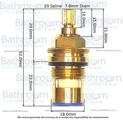 BSP Tap Cartridge 1/2" Ceramic Disc Cartridge  Clockwise Close CD3-C