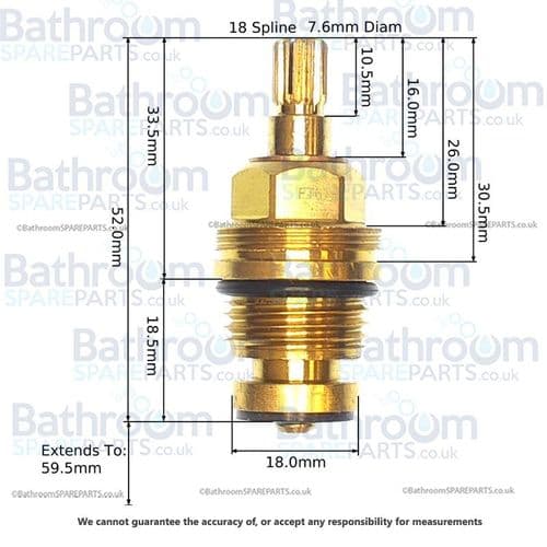 BSP Tap Cartridge 1/2" Washer Valve Pair FT6