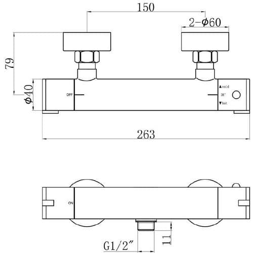 BSP Thermostatic Shower Mixer BSPVM93