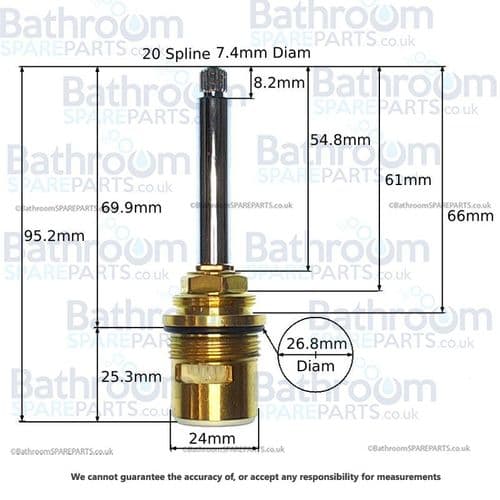 Burlington 3/4" Ceramic Disc Anti-Clockwise Close Cartridge SPUN001