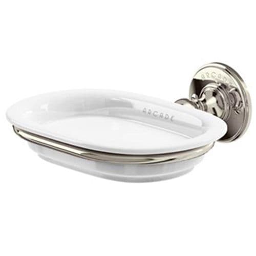 Burlington Arcade Wall Mounted China Soap Dish Nickel ARCA1 NKL