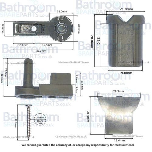Burlington Bath Screen Fixings BS1, BS6 SP214