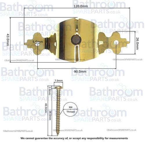 Burlington Bathrooms Toilet Buffer Clip Gold SP1603