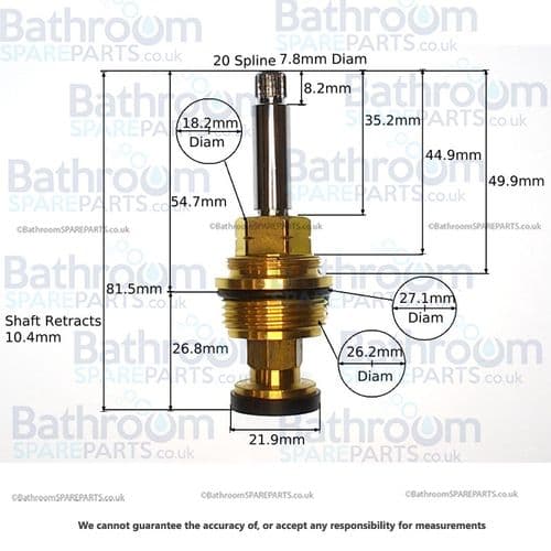 Burlington Birkenhead 3/4" Full Turn Tap Cartridge SP27
