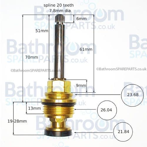 Burlington Birkenhead Regent 3/4" Full Turn Cartridge SP26