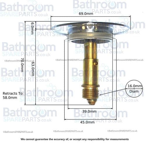 Burlington Chrome Top Plug Section and Mechanism for CW6 & CW7 SP659