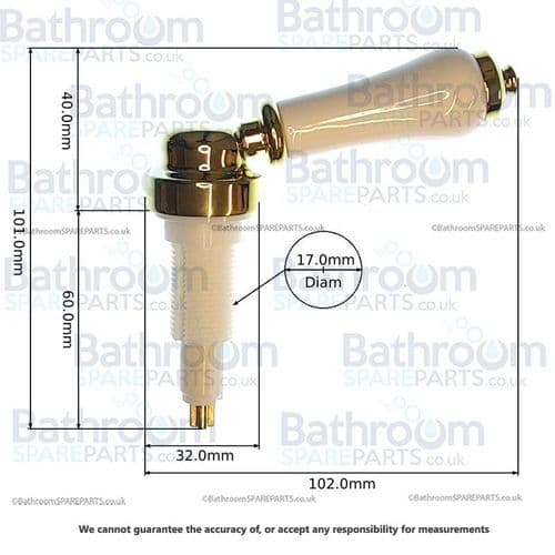 Burlington Cistern Flush Lever SP390 Gold