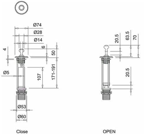Burlington Classic Basin Invisible Overflow and Waste - W9