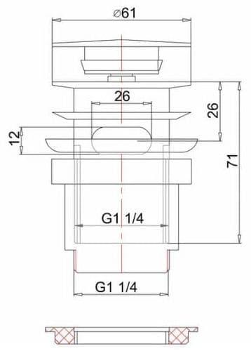 Burlington Click-Clack Push Button Basin Waste Chrome - W11