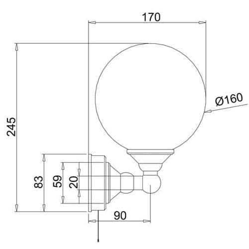 Burlington Edwardian Single Round Light With Pull Cord - T50