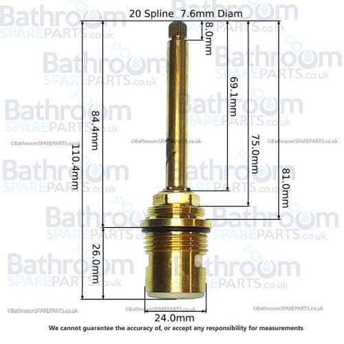 Burlington F3 Top flow control cartridge for recessed shower valve V34 V36: SPABU0012