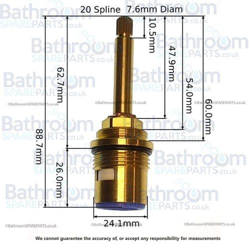 Burlington Flow Anti-Clockwise Close Cartridge For Old Style Clyde Valve SP34
