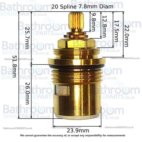 Burlington flow control Anti-Clockwise Close cartridge for V25 shower valve SPABU0017