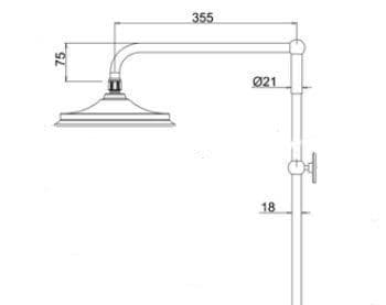 Burlington Gold Straight Shower Arm V11-1 GOLD