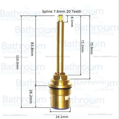 Burlington Hent F3 Bottom flow control cartridge for recessed shower valve V36: SPABU0014