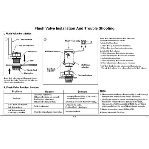 Burlington Lever Cistern Flush Valve  Inducing Yellow Cable and Lever Block SP84