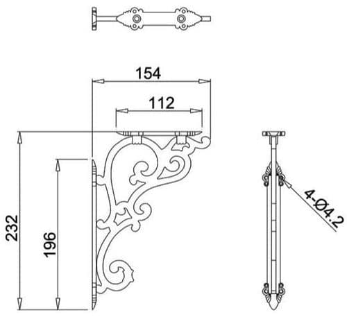Burlington Medium Ornate Bracket Chrome T32 CHR