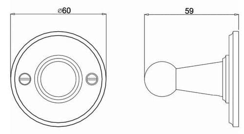 Burlington Robe Hook Chrome with Walnut Backplate A14 CHR WAL