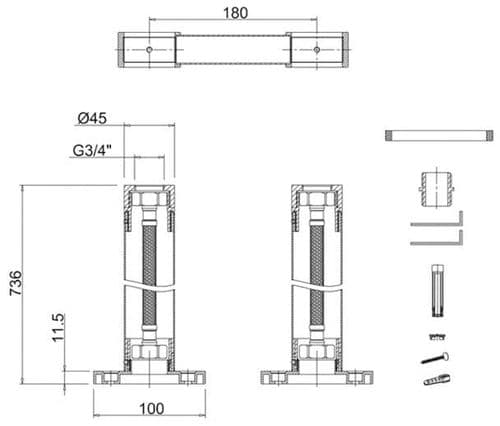 Burlington Shrouds With Horizontal Support Bar - W7