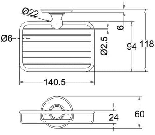 Burlington Soap Basket Chrome with Walnut Backplate A13 WAL