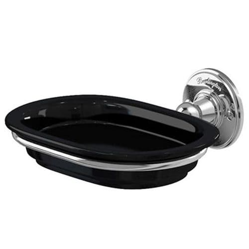 Burlington Soap Dish Chrome with Black A1 CHR BLA